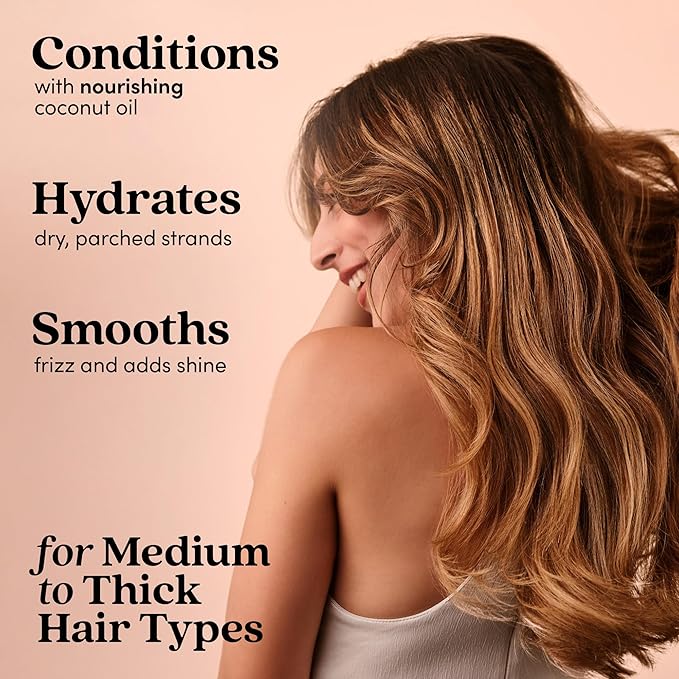 Fable & Mane Hydrating Conditioner, Nourishes Dry, Damaged Hair. Reduces Frizz with Turmeric and Coconut Oil. For Medium to Thick Hair Types