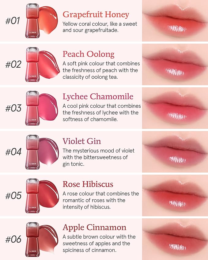 THESAEM Saemmy's Ade Shot Tint (03, 04) - Korean Lip Titnt, Water Gel Lip Stain with Plump Glowy Moisturizing Finish, Buildable Radiant Gloss, Long-Lasting Comfort, 0.1 fl.oz.