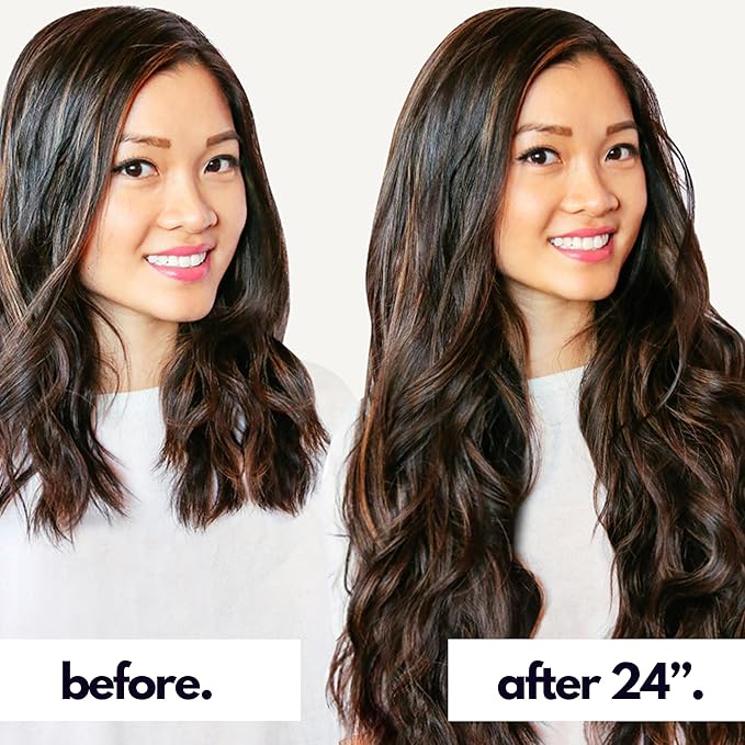 Irresistible Me Real Human Hair Extensions Clip Ins – 100% Human Hair Clip In Extensions for Length & Volume – Invisible Extension – Heat Resistant & Dyeable – Dark Highlights, 20 Inches