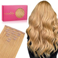 WENNALIFE Seamless Clip In Hair Extensions Human Hair, 20 Inch 150g 7pcs Strawberry Blonde Real Hair Extensions Clip in Human Hair Invisible PU Skin Weft Natural Remy Human Hair Extensions