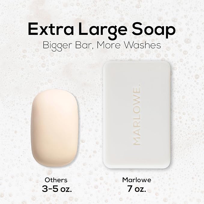 MARLOWE. No. 105 Bar Soap for Men 7 oz (3 Bars) Moisturizing Body Soap, Nourishing & Refreshing with Natural Extracts, Shea Butter, Olive Oil & Green Tea Extracts, Original Sage & Fir Scent