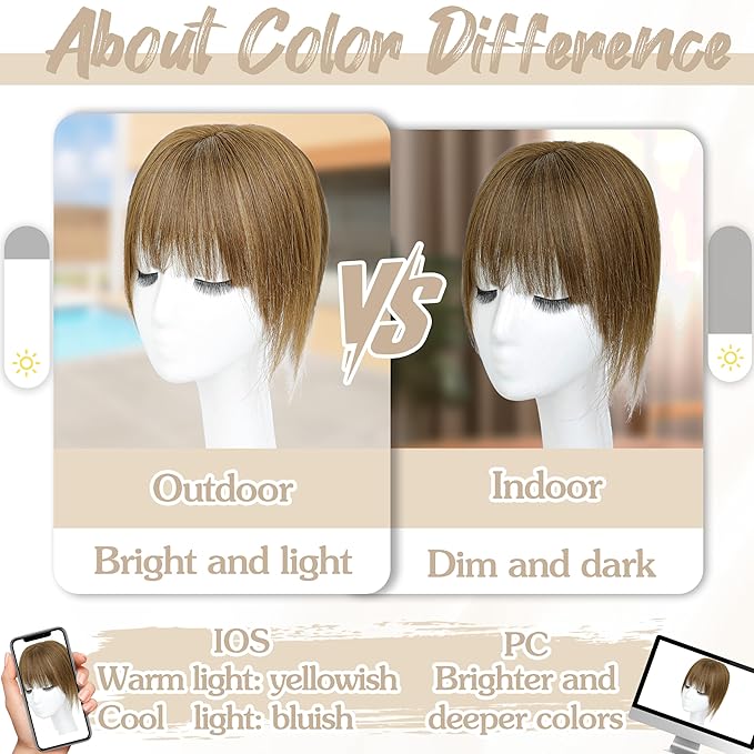 Human Hair Toppers for Women - 150% Density Clip In Hair Topper with Bangs U Shape 10 Inch Toppers Hairpieces for Women Perfect for Thinning Hairr Ideal for Daily Use Brown