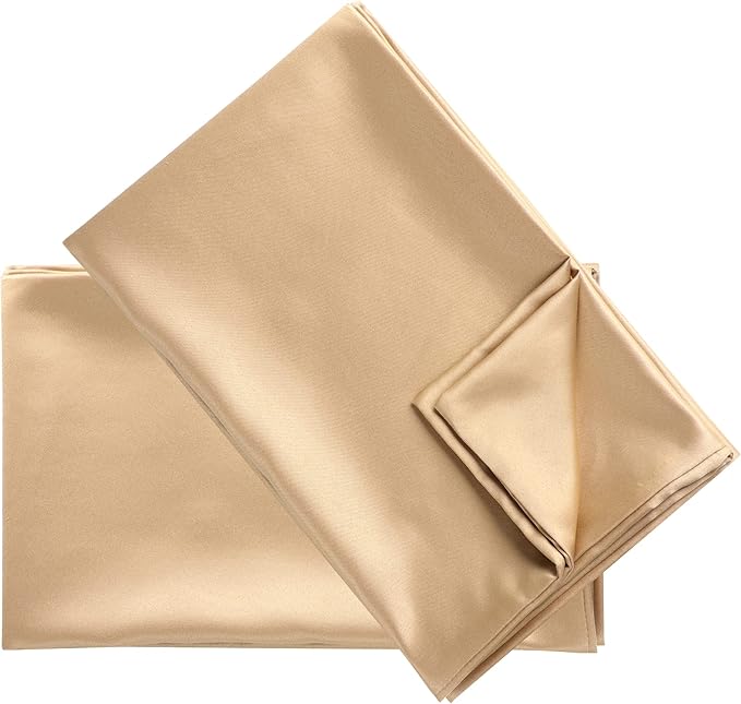uxcell 2 Pack Silk Satin Pillowcase for Hair and Skin, Cool, Silky, Soft Breathable Pillow Cases Standard Size 20x26 Inch Sateen Pillowcase Caramel with Envelope Closure