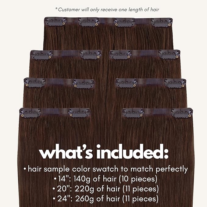 Irresistible Me Real Human Hair Extensions Clip Ins – 100% Human Hair Clip In Extensions for Length & Volume – Invisible Extension – Heat Resistant & Dyeable – Medium Brown, 20 Inches
