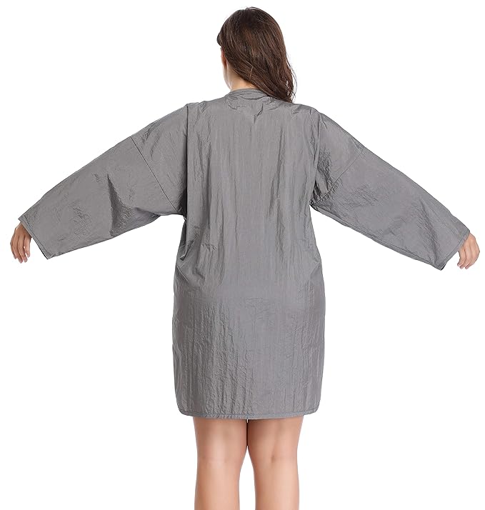 Hairdresser Grooming Smock for Men and Women, Barber Jackets Apron for Dog Groomers, Salon Hair Stylist, Nail Tech-Grey