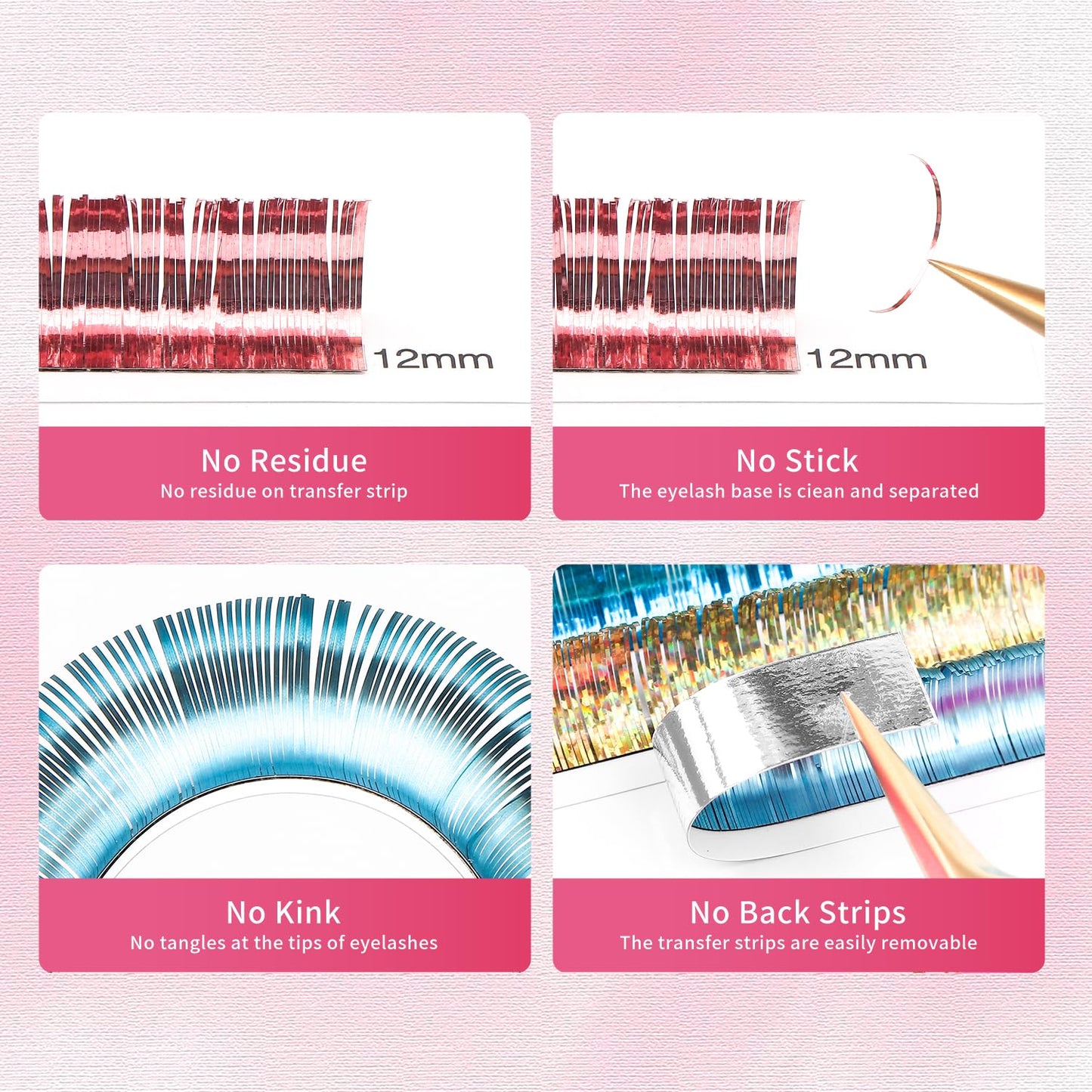 Glitter Spike Tinsel Eyelash Extensions 0.07 Colored Lashes Extension D Curl Lashes 9mm Lash Extensions Soft False Eyelashes Volume Lashes 12 Rows Professional Use(Glitter,0.07-D,9mm)