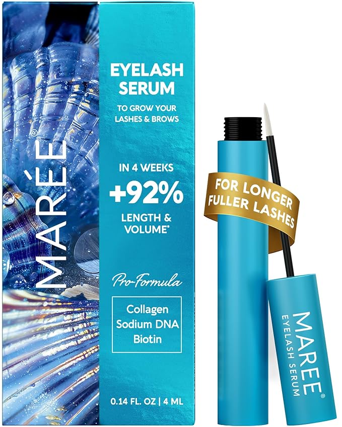 MAREE Eyelash Serum To Grow Lashes & Brows - Eye Lash Serum for Eyelash Growth Without Prostaglandin - Rapid Enhancing Lash Growth Eyebrow Boost Oil - Sérum De Pestañas Suero Para Pestañas Crecimiento