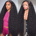 13x6 Deep Wave Lace Front Wigs Human Hair 200% Density Curly Wet and Wavy HD Lace Front Wigs Pre Plucked Frontal Wigs Human Hair Glueless Wig For Women 28 Inch