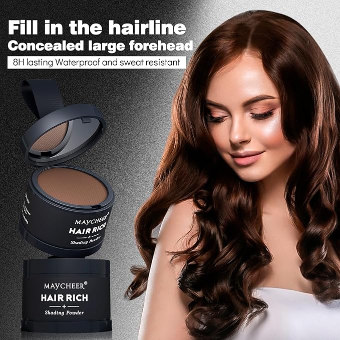 Maycheer Hairline Powder for Women - Hair Rich Shading Powder, 30 Colors Magic Root Cover Up (Silver Gray 19)