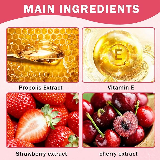 NVLEPTAP 3PCS Bee Lip Balm Honey Pot Honey Lip Balm Strawberry Honey Cherry Lip Sleeping Mask Moisturizing Hydrating Lip Care Products Honey Pot Lip Balm with Stick