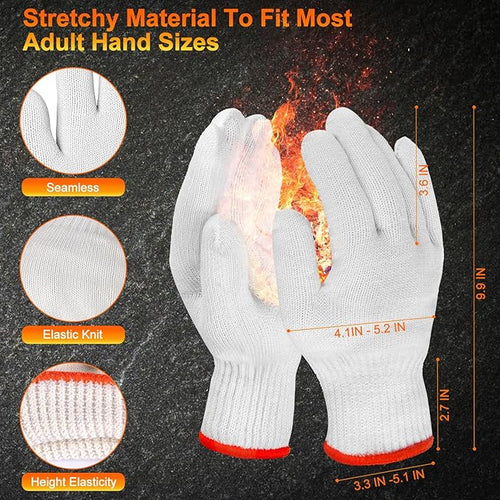 50 Disposable Black Nitrile Gloves, Heat Resistant Gloves for Cooking/BBQ/Cleaning, Powder Latex Frees Meat Food Prep Grilling Smoking Guantes - Large