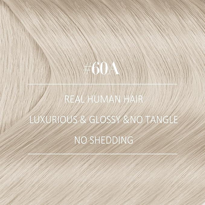 YoungSee Sew in Hair Extensions Real Human Hair Blonde Hair Extensions Weft Platinum Blonde Soft and Smooth Sew in Bundles Human Hair 18Inch 100G