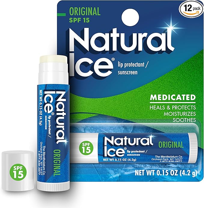 Natural Ice Original SPF 15 Medicated Lip Balm - 12 Count Pack