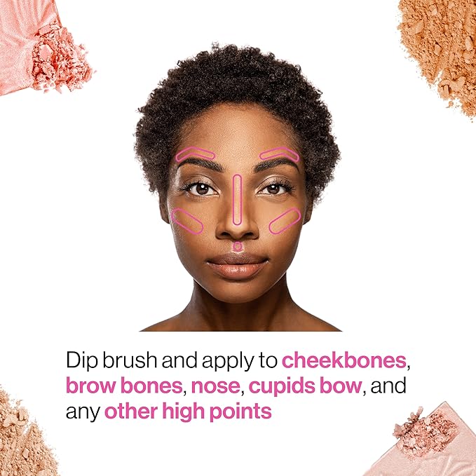 wet n wild MegaGlo Highlighting Powder, Highlighter Makeup, Shimmer Glow, Pink Rose Gold Bloom Time