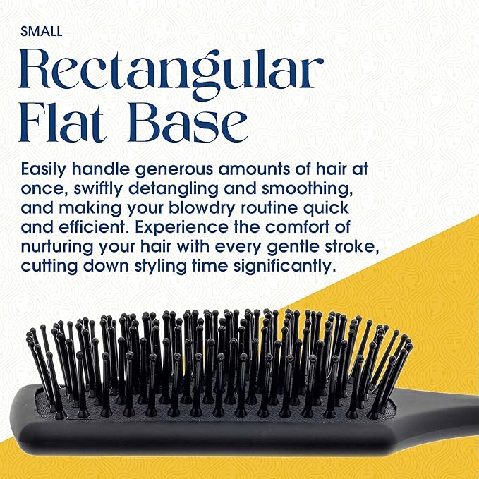 Giorgio Detangling Air Cushion Brush for Men and Women - Small, Ball Tip Tourmaline Bristles, Anti-Static for Hair Styling and Blow Drying