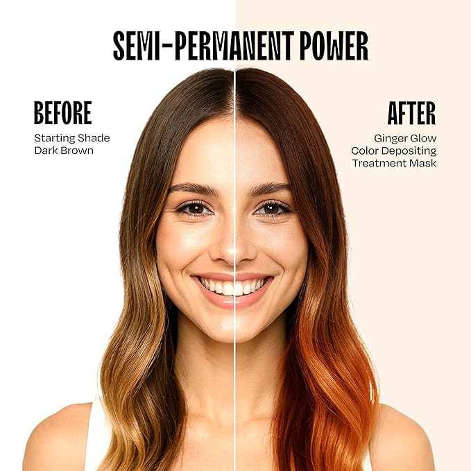 Overtone Semi Permanent Hair Color Conditioner, Ginger Glow, 8 oz, Nourishing, Damage-Free, Color Depositing Mask for All Hair Types with Shea Butter & Coconut Oil, Vegan & Cruelty-Free