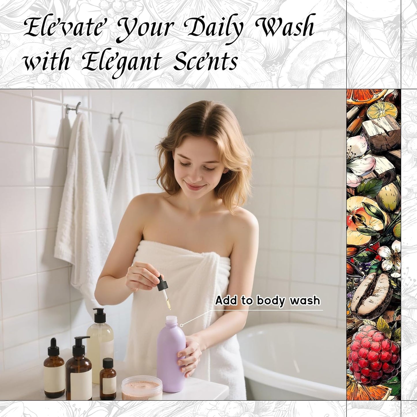 HIQILI Cherry Whispers‌ Fragrance Oil for Soap, Candle Making, Inspired by E.scd Cherry in-t.Air, Wool Dryer Balls, Home Luxury Scents for Laundry & Bathroom Use - 5.07 Fl Oz