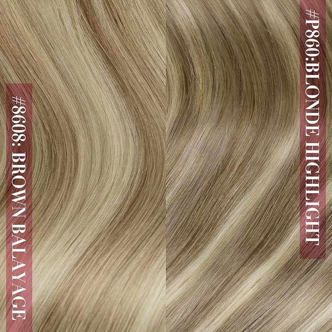 YoungSee 130G Wire Hair Extensions Real Human Hair Brown Highlight Blonde Wire Human Hair Extensions Highlights Brown to Blonde Invisible Couture Hair Extension for Natural Look 22Inch