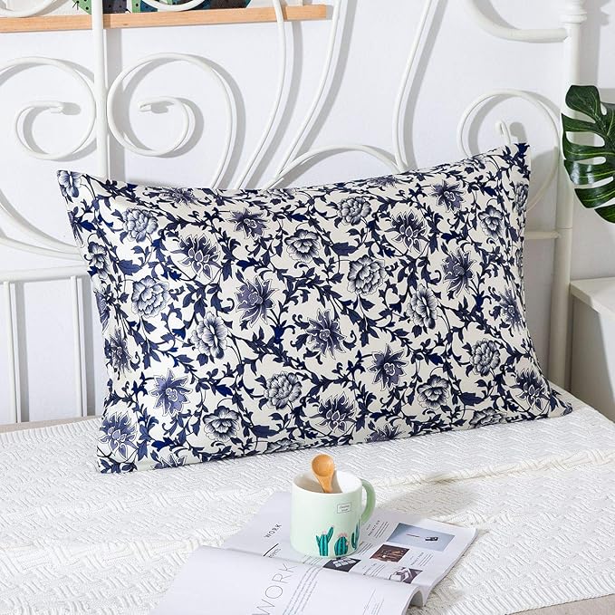 SLPBABY Silk Pillowcase for Hair and Skin with Hidden Zipper Print (Queen, Pattern13)
