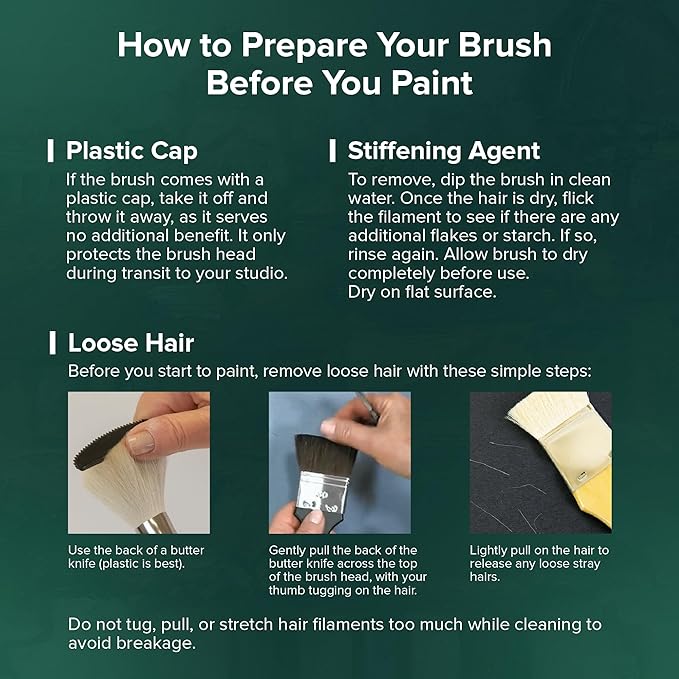 Silver Brush Limited RS-2550S Ruby Satin Short Handle Filbert Comb and Script Liner Paintbrushes with Stiff and Flexible Synthetic Bristles, 6pc Professional Artist Painting Set for Oil and Acrylic
