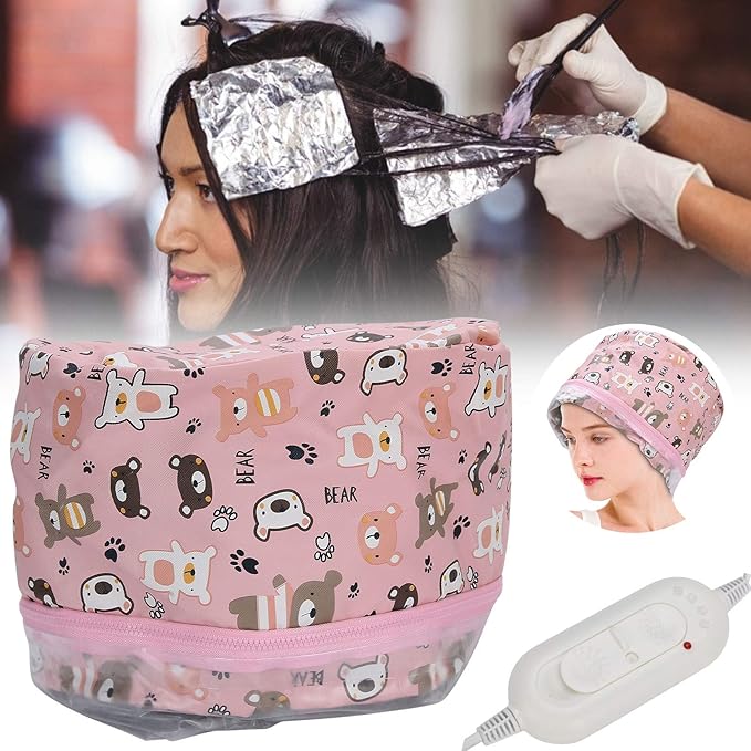 Electric Hair Heating, Oil Treatment Steamer Hat Electric Hair Steamer Adjustable Heat Steam Detachable Care Toolus Plug 110V