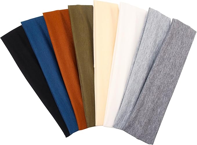 Yoga Sports Headbands for Women,Elastic Stretch Girls Athletic Headbands, Wide Non-Slip Workout Headband, 16 Pack, Multiple Colors
