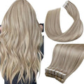 LaaVoo Human Hair Tape in Extensions Ash Blonde Tape in Hair Extensions Human Hair Highlights Blonde with Ash Blondes 00G 40pcs 22Inch