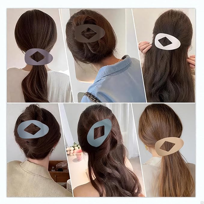 6 Pcs Flat Hair Clips for Women – Nonslip Duckbill Hair Clips, Strong Hold Styling Clips, Sectioning Duckbill Barrettes for Salon & Everyday Use (C)