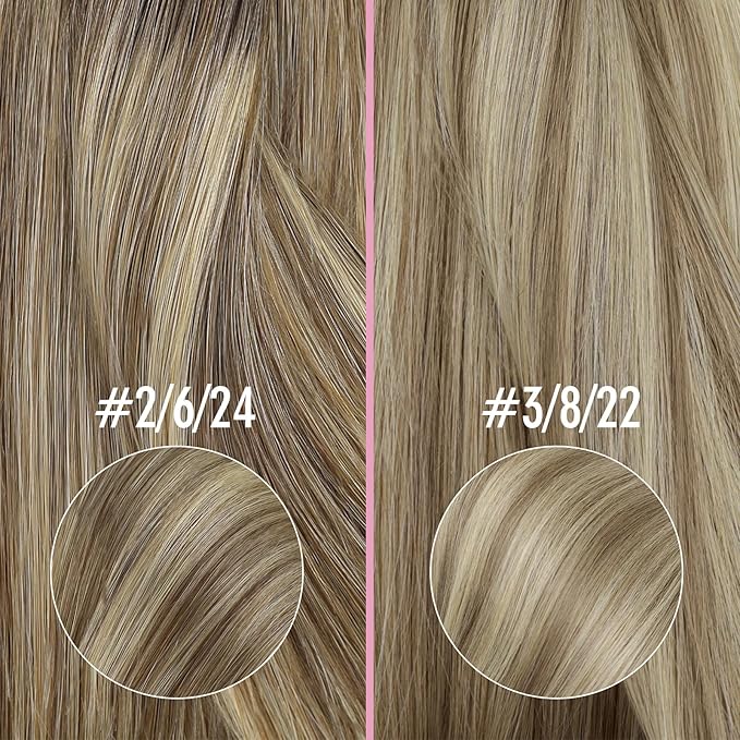 YoungSee Nano Ring Hair Extensions Brown Balayage Nano Beads Hair Extensions Human Hair Dark Brown Ombre Light Brown with Blonde Ombre Nano-Link Hair Extension Real Hair Cold Fusion 22inch 50s 50g