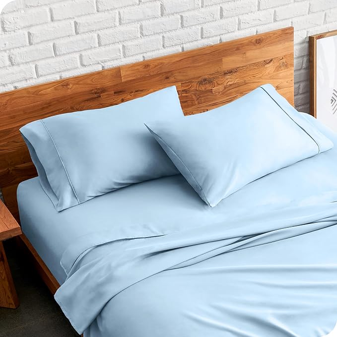 Bare Home Microfiber Pillow Cases - Standard/Queen Size Set of 2 - Cooling Pillowcases - Double Brushed - Light Blue Pillowcases 2 Pack - Easy Care (Standard Pillowcase Set of 2, Light Blue)