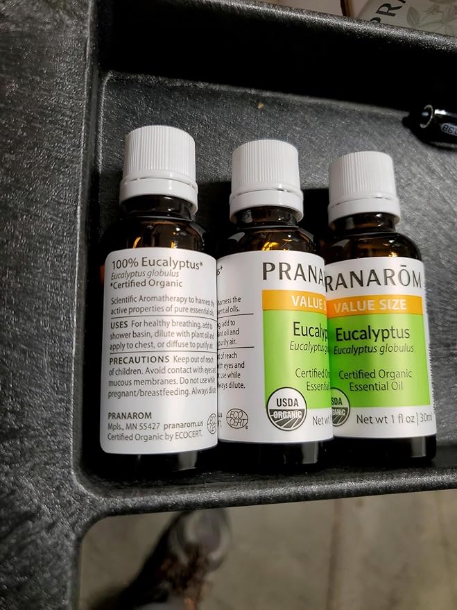 Pranarom USDA Certified Organic Eucalyptus Globulus Essential Oil (30ml), 100% Pure Undiluted Therapeutic Grade from Portugal for Aromatherapy, Diffuser, Topical Care, Relaxation