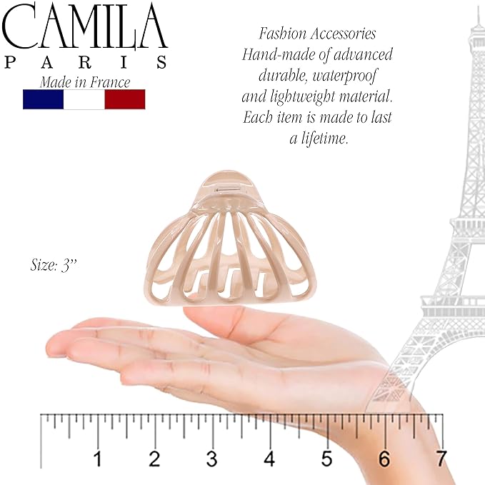 Camila Paris CP3051 French Octopus Hair Clip, Large Hair Clips for Thick Hair, Big Hair Claw Clip for Long Hair, Durable Girls Hair Clips for Women for Wavy Hair, Strong No-Slip Grip. Made in France