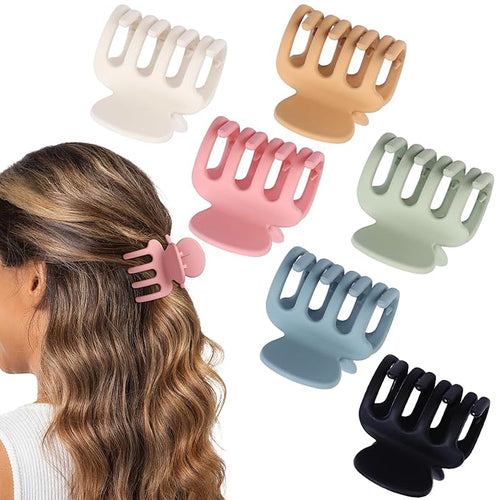6 Pcs Hair Clips Small Claw Clips for Thin Hair Medium Matte Non-slip Hair Accessories for Women and Girls (Colorful)