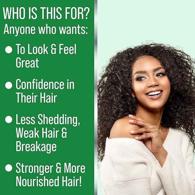 Hair Growth Oil for Women & Men. 10+ Ingredients to Strengthen & Hydrate Thinning, Dry Hair for a Healthier-Looking Scalp. With Peppermint & Wild Black Castor Oil. Vegan & Unscented – 1oz Serum