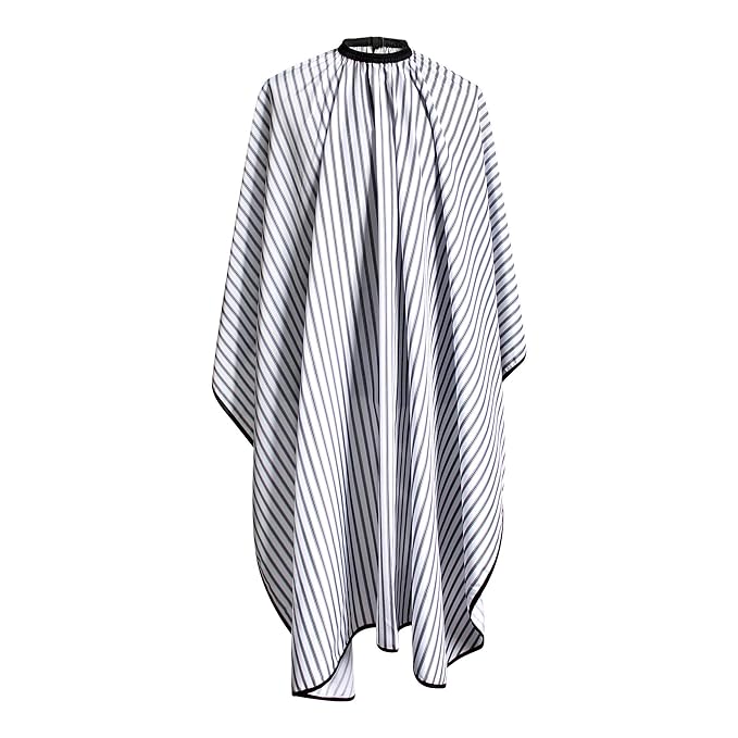 Professional Salon Cape Polyester Barber cape Hair Cut Cape,57”x66.8”,Black and White Stripes,C250023B-L
