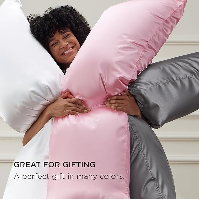 Bedsure Body Pillow Cover 20x54 Inches - Sage Green Satin Similar to Silk Pillowcase for Hair and Skin, Cooling and Silky Long Body Pillow Pillowcase with Envelope Closure, Gifts for Women Men