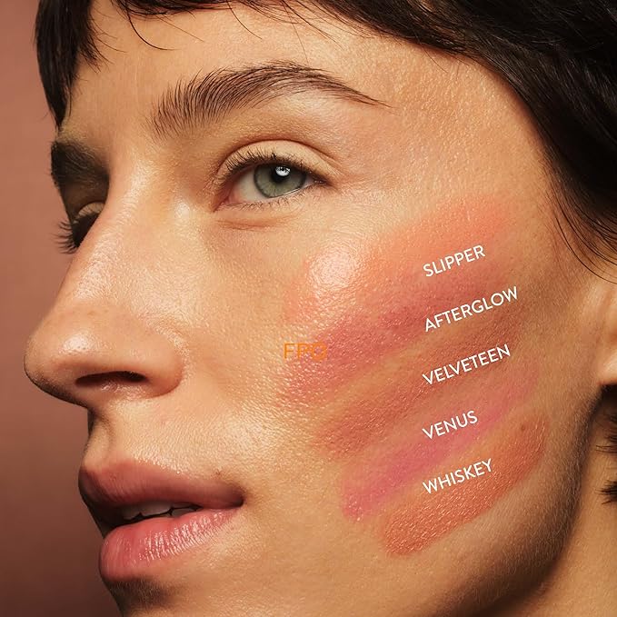 goop Beauty Cream Blush | Sheer Pop of Color for Lips & Cheeks | Vitamin C, Vitamin E, & Safflower Oil | Natural Makeup for Glowing Skin | Paraben & Silicone Free | 0.5 oz | Slipper - Creamy Peach