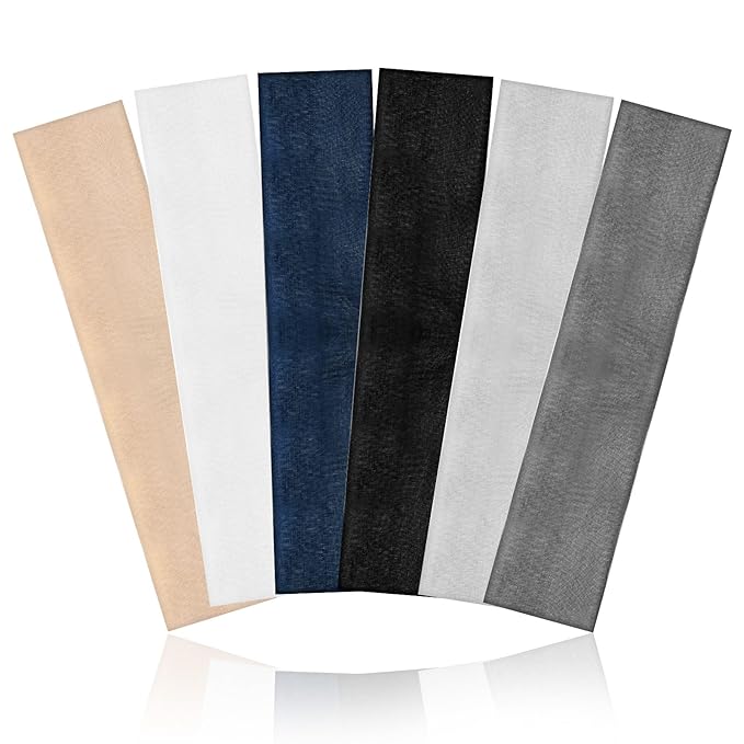 6 Pcs Non-Slip Headbands for Women, Stretchy Sweat Wide Headband Soft Elastic Sports Headbands for Yoga, Running, Workout, Hair Bands Accessories