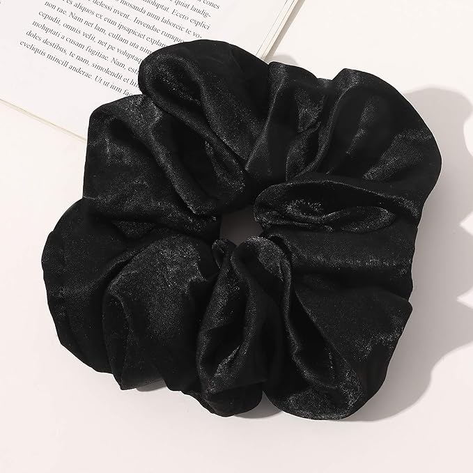 Scrunchies Hair Ties for Women - Big Silk Satin Scrunchie Exra Large Jumbo Gaint Oversized Cute Scrunchy for Curl Thick Hair Ligas Para el Cabello De Mujer Decorations Hair Accessories Gift for Girls