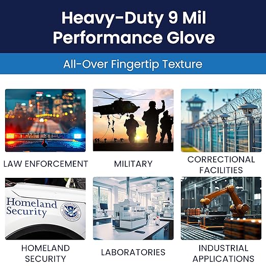 Adenna Dark Light Bulk Disposable Nitrile Gloves – 9 Mil, Heavy Duty Work Rubber Glove with Textured Grip, Non-Latex & Powder Free, Case of 900, 2X-Large, Black