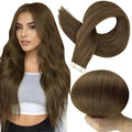 Full Shine Remy Tape in Hair Extensions Human Hair Long Silky Straight Hair Extensions Color 3 Brown Tape ins 50Gram Invisible Extension Seamless Skin Weft Extension 20Pcs 22 Inch Natural