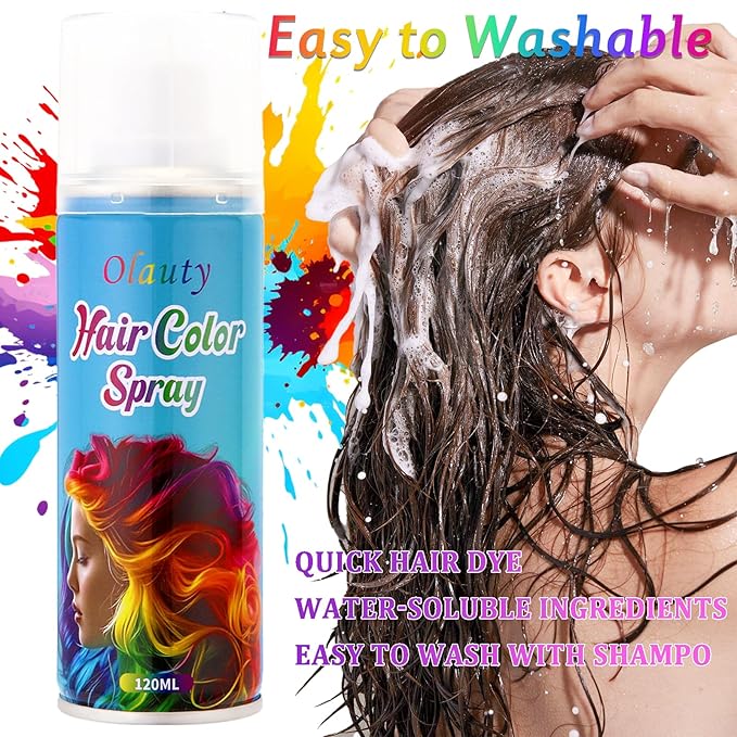 Red Hair Spray, Temporary Hair Color Spray For Kids Women Men, Temporary Hair Dye Washable Hair Color Wax,Non-Sticky Color Hair Spray for Halloween Crazy Hair Day,Cosplay Party DIY,Christmas (FireRed)