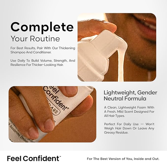 Haircare Thickening Foam - Hair Surgeon Formulated, 1.7 oz / 50 mL Foam Pump, White