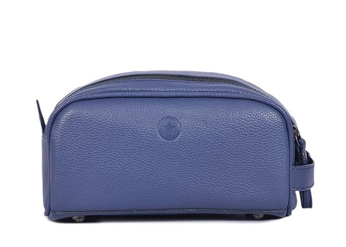 10" Premium Leather Toiletry Travel Pouch With Waterproof Lining Black Color | King-Size Handcrafted Vintage Shaving Kit By Aaron Leather Goods