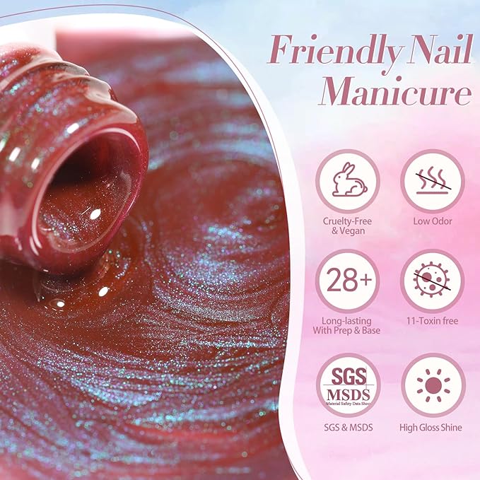 Born Pretty Cat Magnetic Eye Gel Nail Polish Rainbow Aurora Cat Magnetic Gel Polish Pink Green Blue Yellow Glitter Holographic Cat Magnetic Eye Gel Manicure Nail Art DIY, Firefly Aurora Series 6PCS