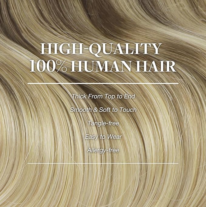GOO GOO Clip in Hair Extensions Real Human Hair, Remy Human Hair Extensions Clip ins for Women, Natural Human Hair, 18inch 150g 9Pcs, 4/18 Balayage Chocolate Brown Highlighted Dirty Blonde