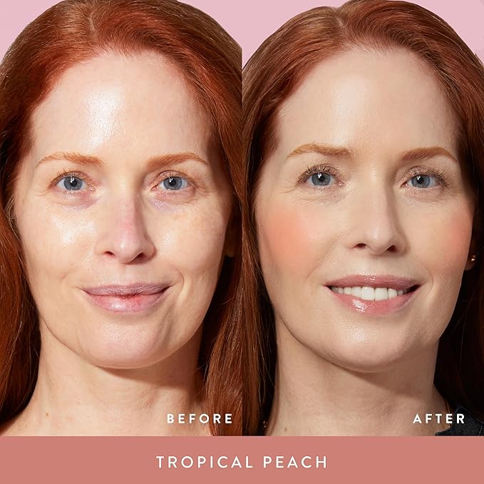 LAURA GELLER NEW YORK Baked Blush-n-Brighten Marbleized Blush for Cheeks - Tropical Peach - Natural Finish - Buildable Color