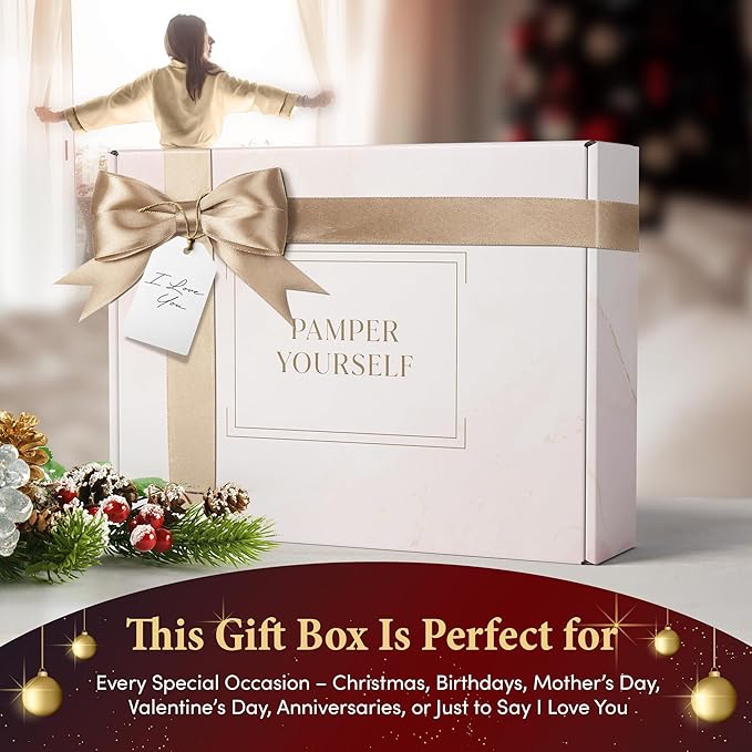 10-Piece Spa Gift Box for Women | Self-Care Set with Eye Mask, Loofa,Bath Bombs,Face Masks,Bubble Bath, Lotion, Body Wash & Bath Salt | Gift for Mom, Grandma, Wife, Bridesmaid or Loved Ones