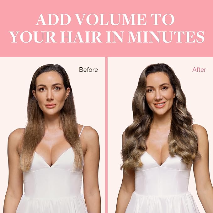 GOO GOO Clip in Hair Extensions Real Human Hair, Remy Human Hair Extensions Clip ins for Women, Natural Human Hair, 18inch 180g 7Pcs, #4/27/4 Balayage Chocolate Brown to Caramel Blonde