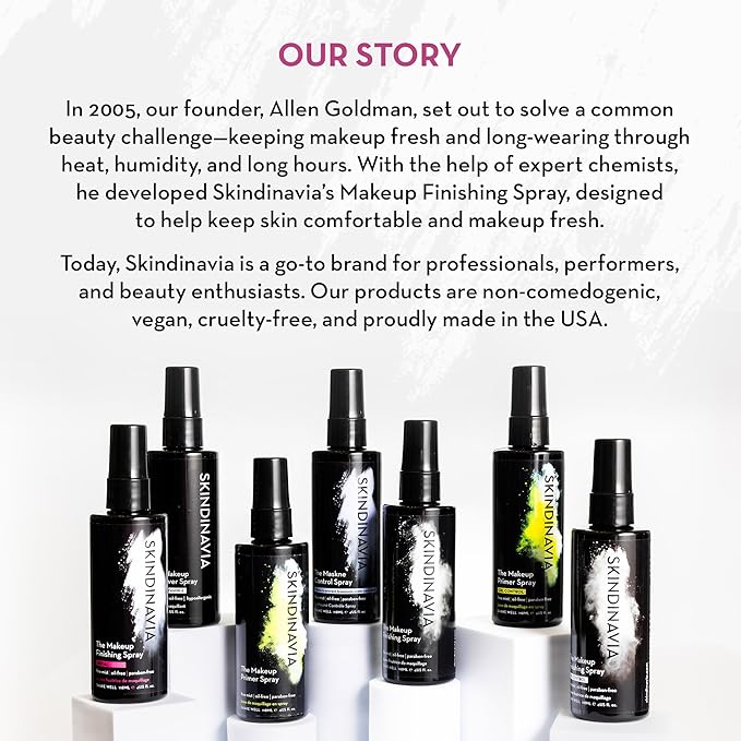 Skindinavia The Makeup Finishing Spray, Oil Control Makeup Setting Spray, All-Day Wear, Long-Lasting Up to 16+ Hours, Heat-Resistant & Waterproof, Fine Mist, 8.0 Oz